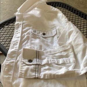 White button down long sleeve shirt